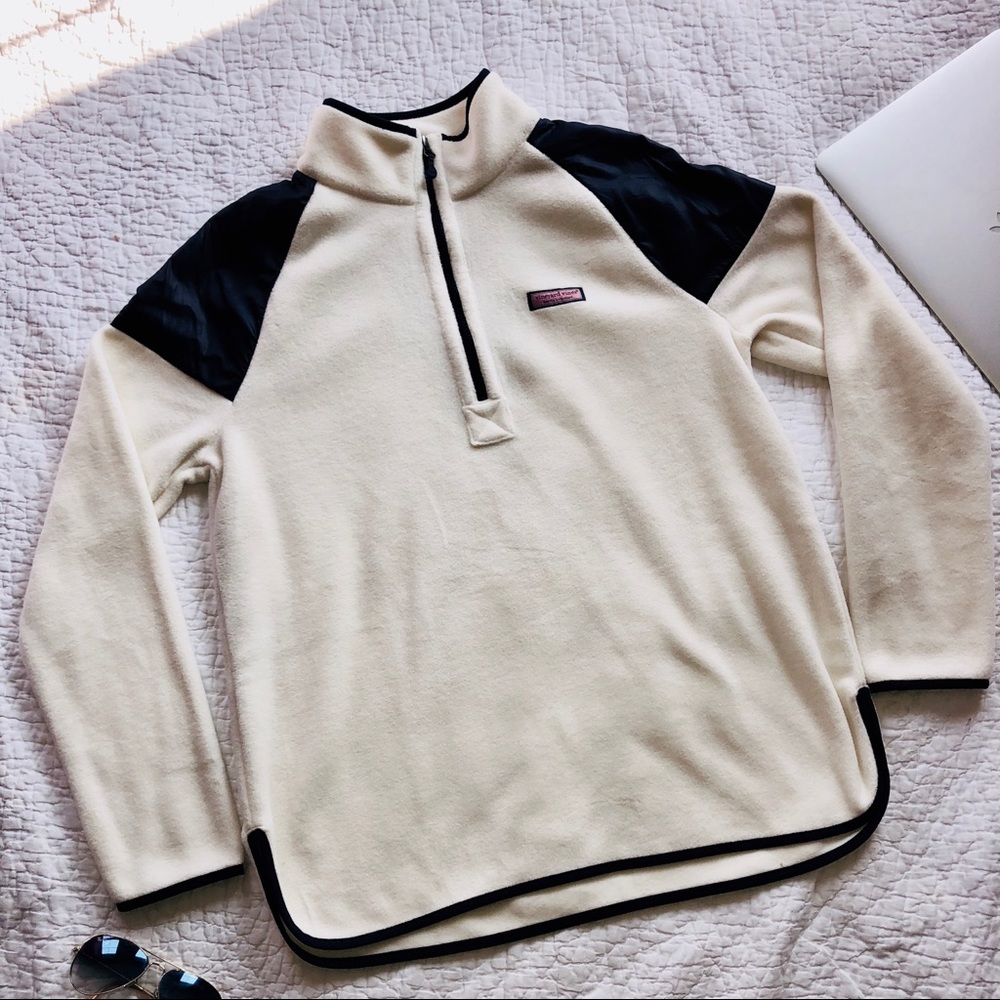VINEYARD VINES New w/ Tag White Fleece Quarter-Zip